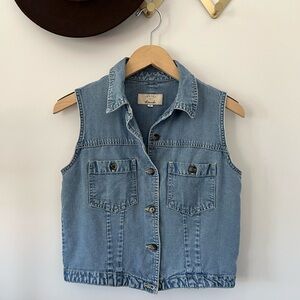 Vintagey Denim Fitted Top